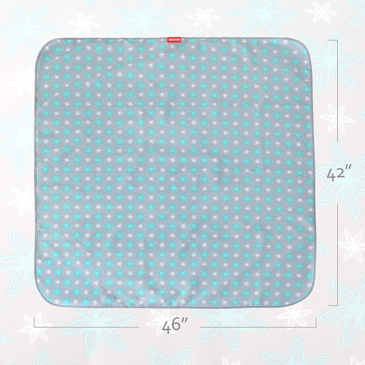 Splat Mat Under High Chair Mat for Baby's Mealtime,Green Flower, 42x46Inch - Image 2