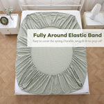 K Masaniji washed cotton fitted sheet with deep pocket