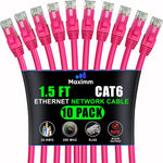 Maximm Cat6 Ethernet Cable 4 Ft Pink (10-Pack), 10Gbps 550MHz UTP Cord - Image 13