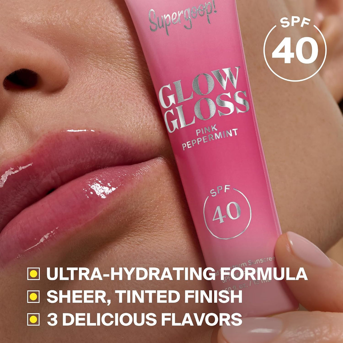 Supergoop Glow Gloss SPF 40 Lip Balm texture swatch