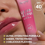 Supergoop Glow Gloss SPF 40 Lip Balm sheer tint swatch