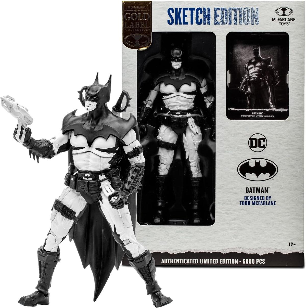 Bandai DC Multiverse Batman Sketch Edition front view action figure