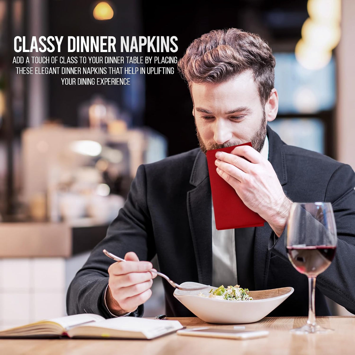 Utopia Home red party napkins packaging view