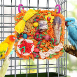 Bird cage activity center featuring natural starfruit accents and loofah layers