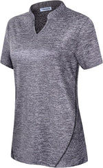 Vldnery moisture wicking V neck shirt fabric close up