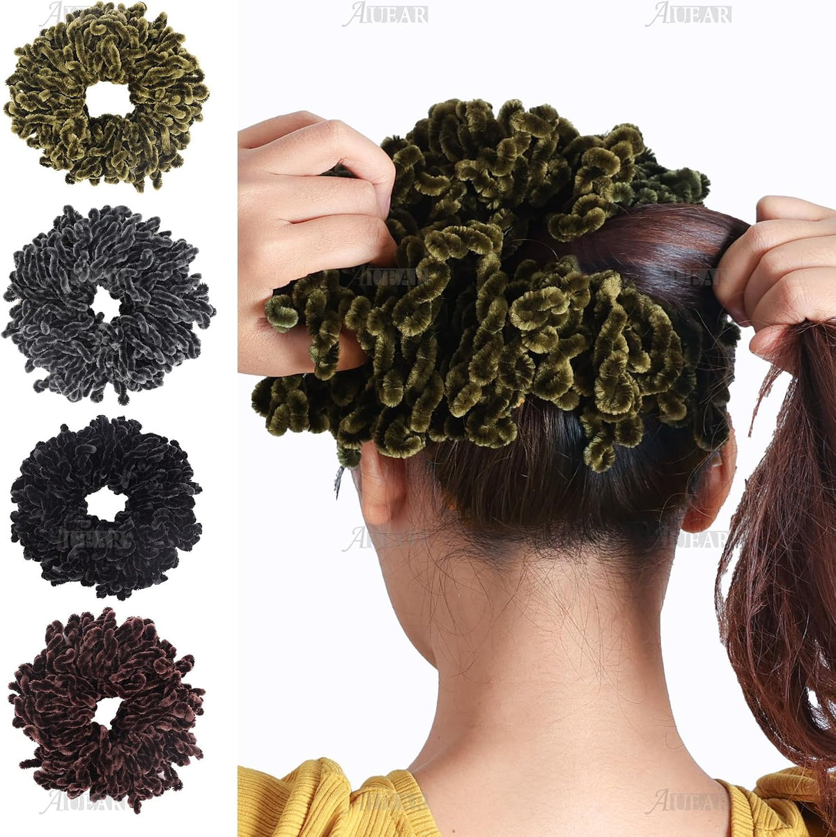 AUEAR big hairbands for women girls displayed in black and gray shades