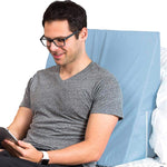 DMI bed wedge pillow front view in blue