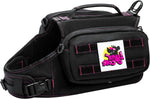 Lynxcore dog backpack harness front view showing black tactical vest on a dog