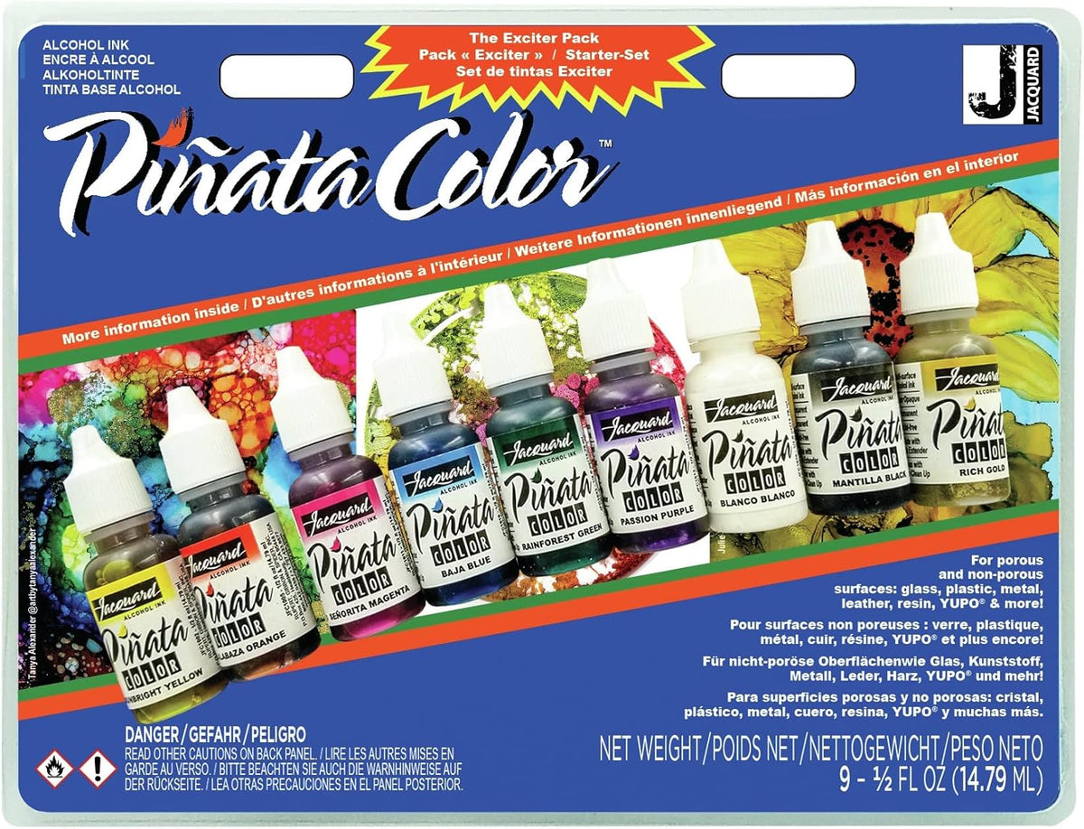 Jacquard Pinata Color Exciter Ink Pack front view showing nine assorted bottles
