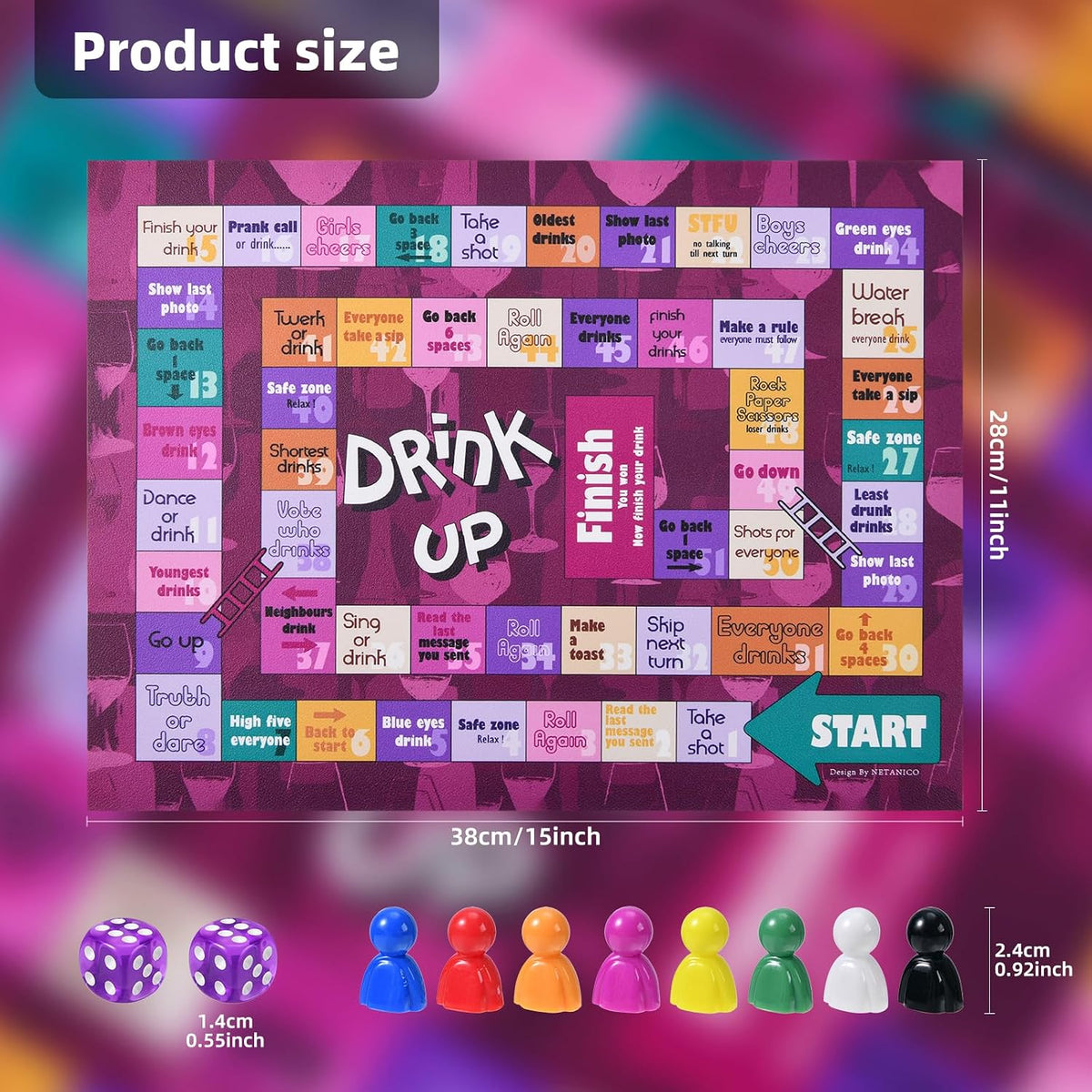 NETANICO leather mat layout for adult party games