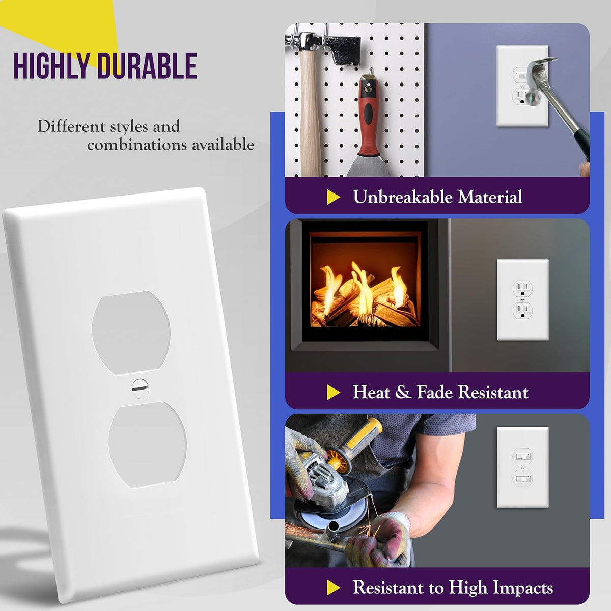 Enerlites polycarbonate thermoplastic wall plate close up