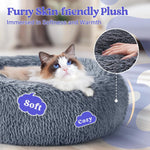 Rabbitgoo 20 inch fluffy faux fur cat bed for kittens