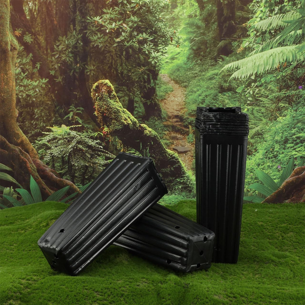 Hanabass durable plastic plant pots close up on base