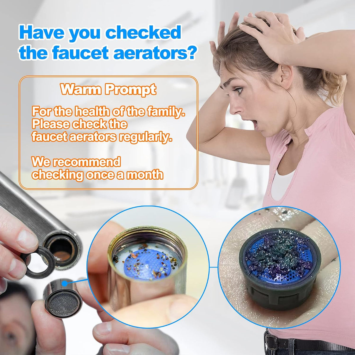 Faucet Wrench with Aerator Removal Tool - Replacement C cached Aerators for Sink M 16, 18, 21, 24 mm - Image 3