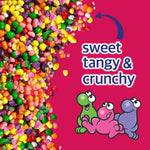 Top down view of colorful tiny crunchy Nerds candy pieces.