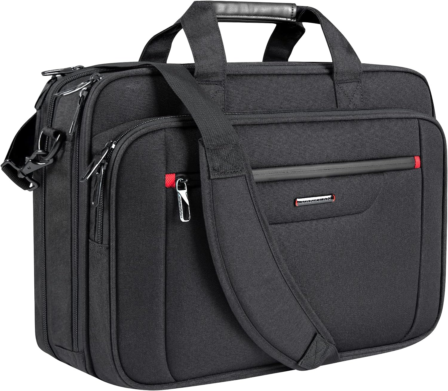VANKEAN laptop briefcase premium expandable computer bag front view