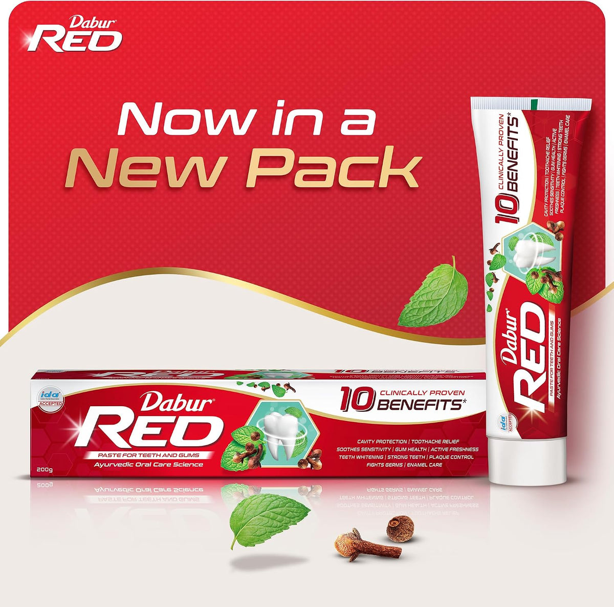 Dabur Red Paste active herbal ingredients display