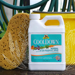 Absorbine CoolDown after workout cooling wash preparation with sponge and water.