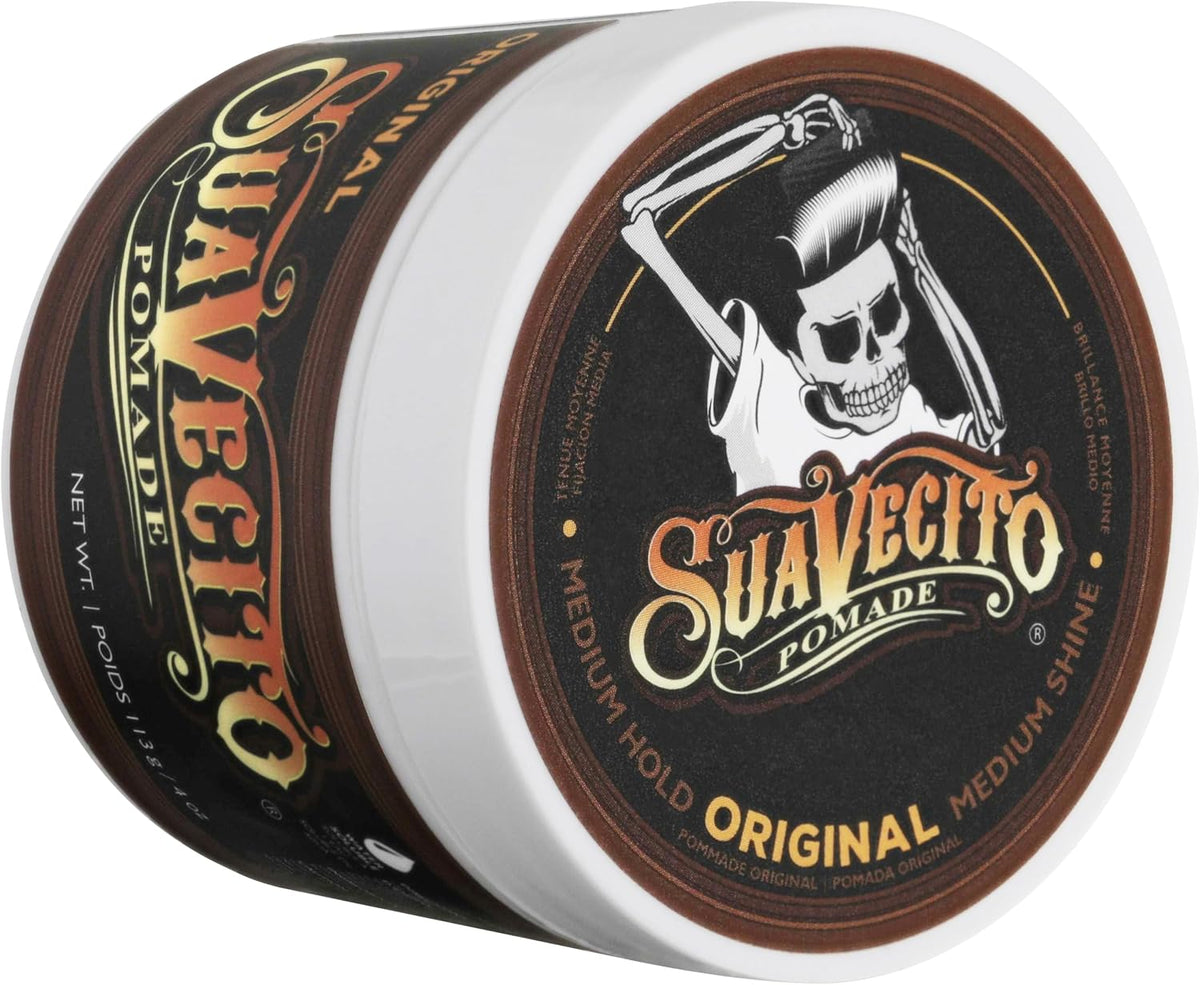 Suavecito styling wax applied on classic hairstyle