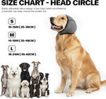 Elastic dog ear cover with adjustable hook and loop closure mechanism close up.