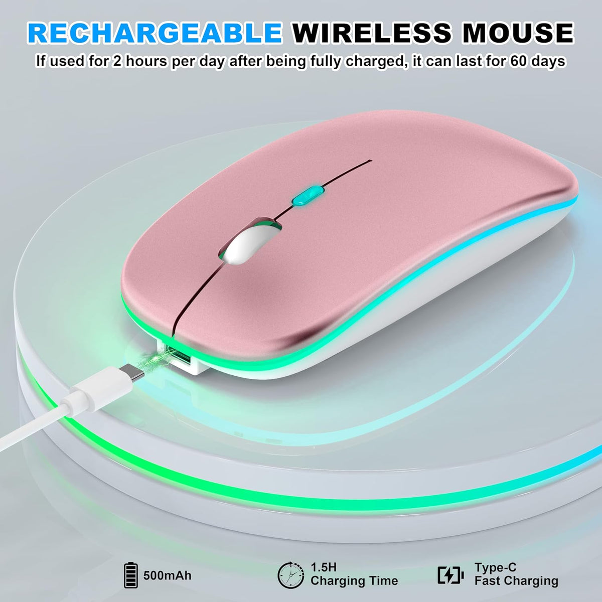 FYBC portable mouse placed on a desk for travel and work