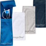 MagicFiber Microfiber Glasses Pouch Case front view showing four color options