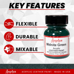 Midnight green leather paint side profile