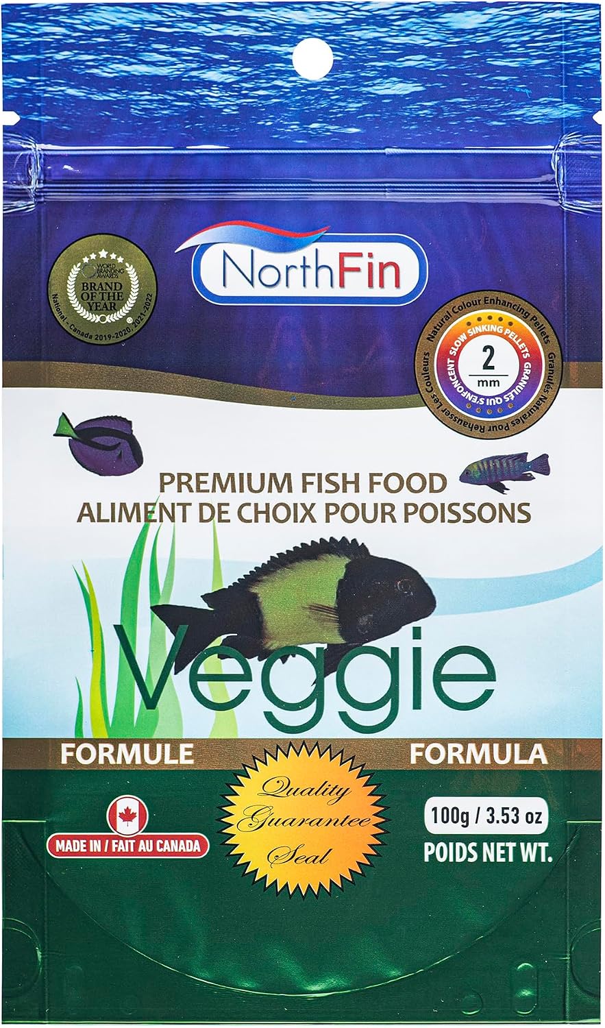 Northfin veggie formula fish food back ingredients panel