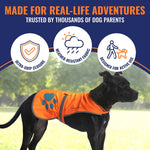 Close up of 300D Oxford Weave fabric and stitching on SafetyPUP XD vest