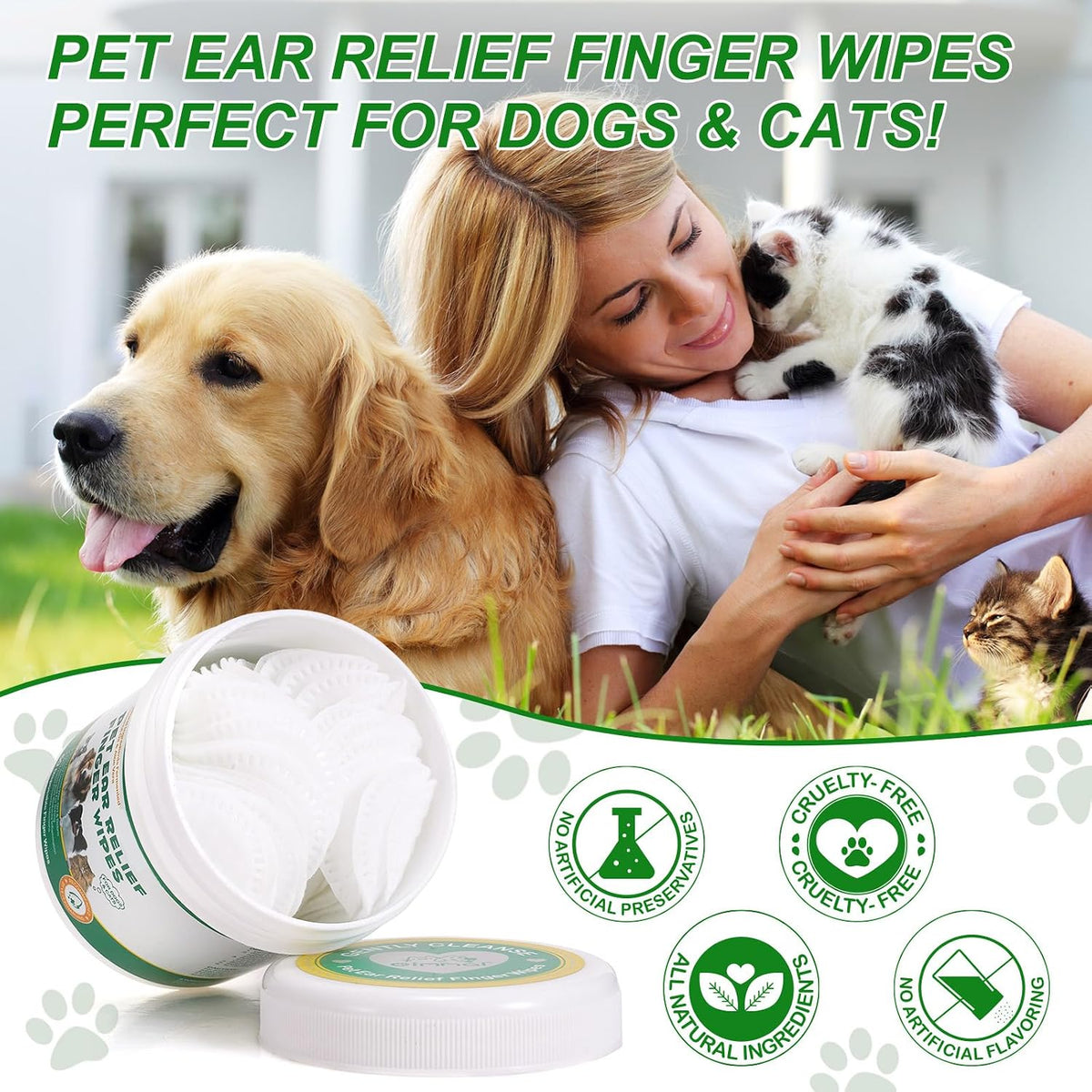 FANGCUN pet ear care wipes ready for grooming routine