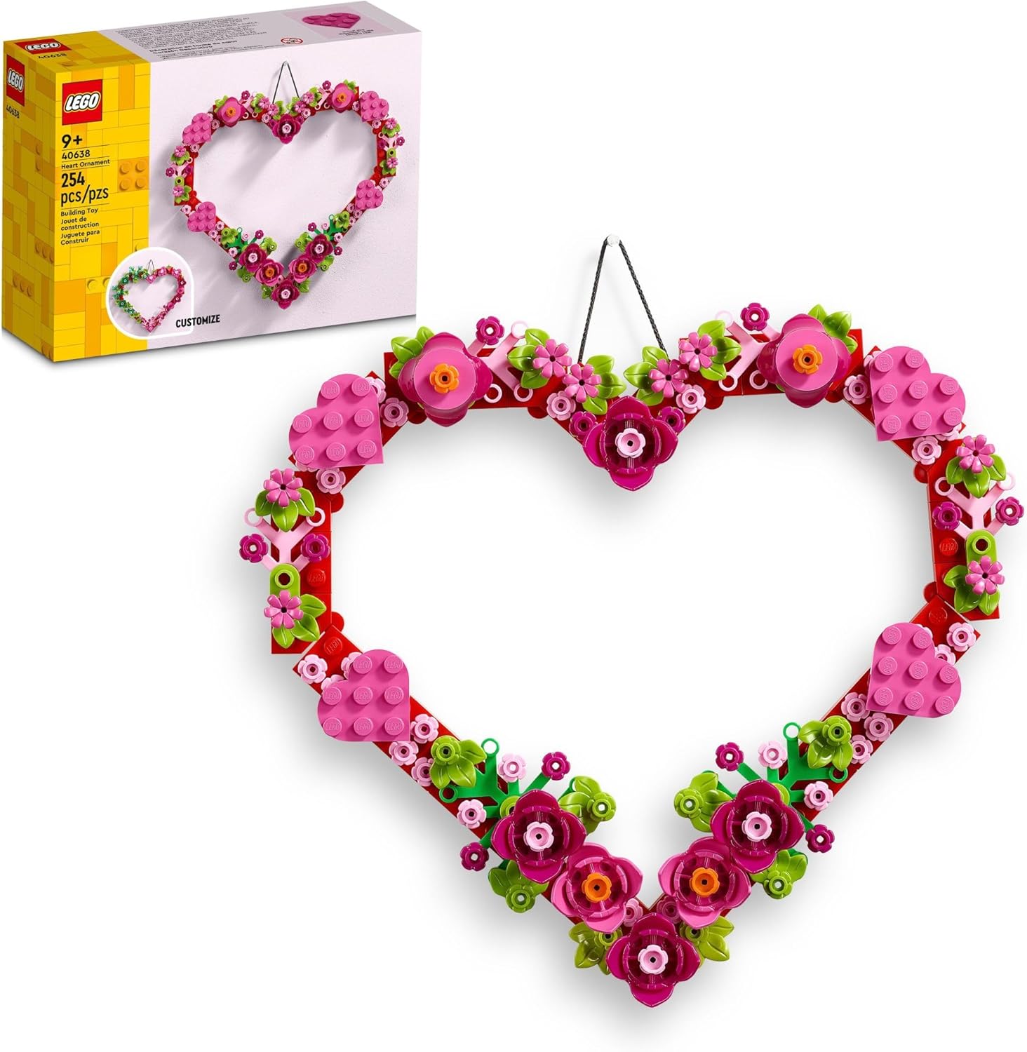 LEGO Heart Ornament building set front view package