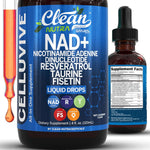 Liposomal NAD and resveratrol liquid drops for advanced cellular energy and anti aging.