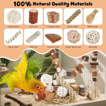ZooVibe bird toy hanging puzzle box with natural loofah and apple wood