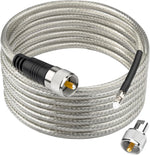 Ullnosoo CB coax cable 10 feet front view showing silver braided jacket and connectors