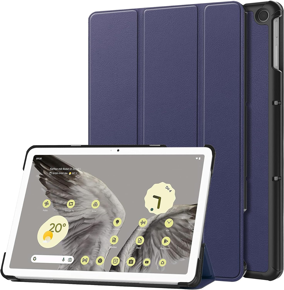 Folio Flip Cases for Google Pixel Tablet 11" 2023 - Slim Fit Premium PU Leather Stand Hard Back Shell Protective Cover for Google Pixel Tablet 2023, Black - Image 14
