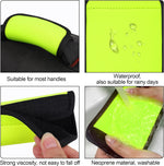 Vivinin bright green neoprene suitcase handle wrap close up