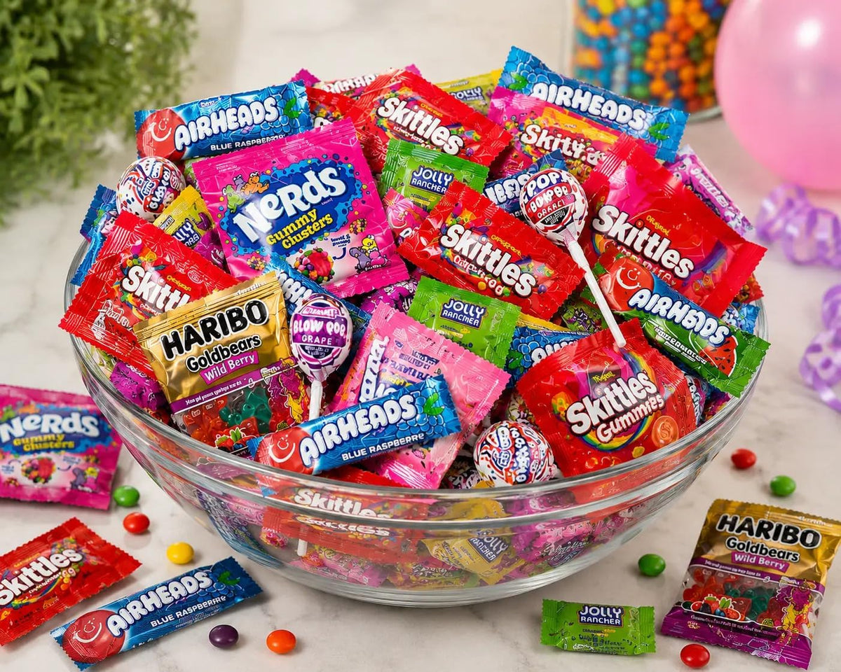 Top down view of Queen Jax bulk candy variety mix