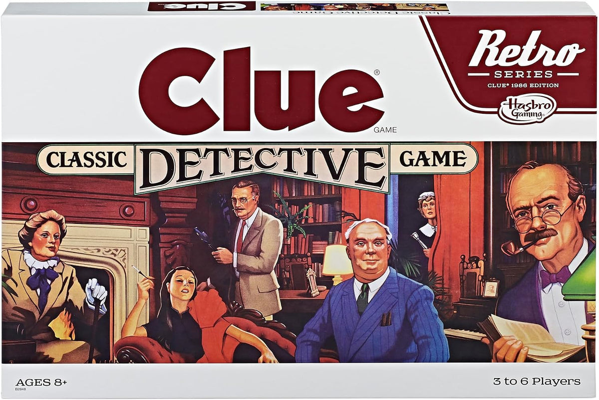 Hasbro Gaming retro series clue 1986 edition board game front view