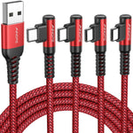 AINOPE 2-Pack USB C Cord 3.1A Fast Charge, [6.6ft+6.6ft] Type C Charging Cable Right Angle, Resistant Nylon Braided USB to USB C Cable Compatible Galaxy S10 S9 S8 Plus S21, LG V30,V20,G6 - Image 11