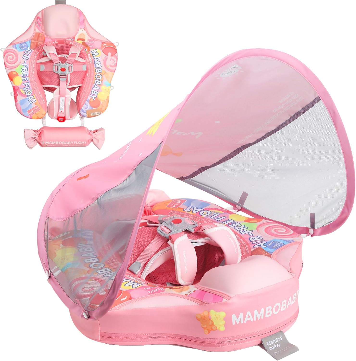 AnjeeIOT Mambobaby Baby Swim Float Candy theme front view