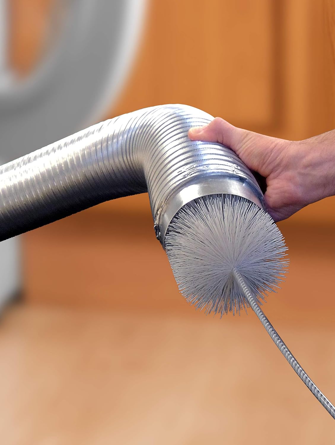 Unger flexible dryer vent lint brush bristles and ergonomic handle