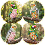 KAMA BRIDAL pet bird diaper package kit including two flight leashes