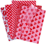 AORZIT Valentine Day tissue paper pack front view showing printed heart patterns.