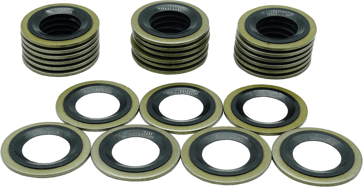 Complete set of metal rubber seal washers