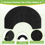 Eight pack set of black charcoal replacement filters laid out flat.