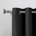 Sun Zero black window drape fabric texture close up