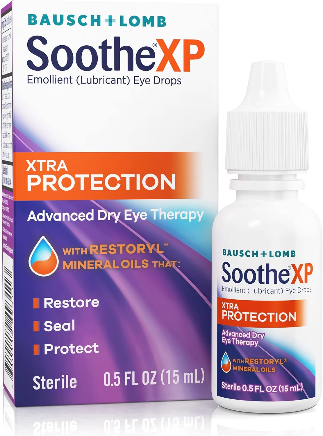 Soothe XP Eye Drops for Dry Eye Symptoms, Xtra Protection Lubricating Eye Drops, Restores Moisture, Relieves Irritation and Protects Against Tear Loss, Advanced Dry Eye Therapy, 0.5 Fl Oz - Image 1