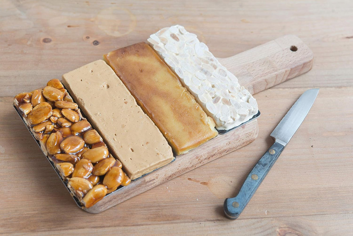 Delaviuda brand gourmet soft almond turron multi pack presentation box ideal for festive gifting.