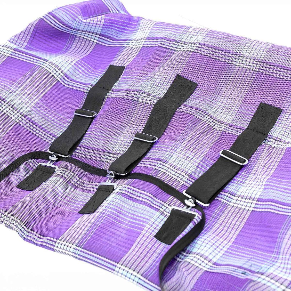 Jeffers Romper Stomper Durable Mesh Fly Sheet for Horses with Detachable Neck, 75" - Heavy Duty Breathable Textilene Mesh Horse Sheet, UV & Insect Protection, Summer Turnout Rug - Tan, Blue & Green - Image 9
