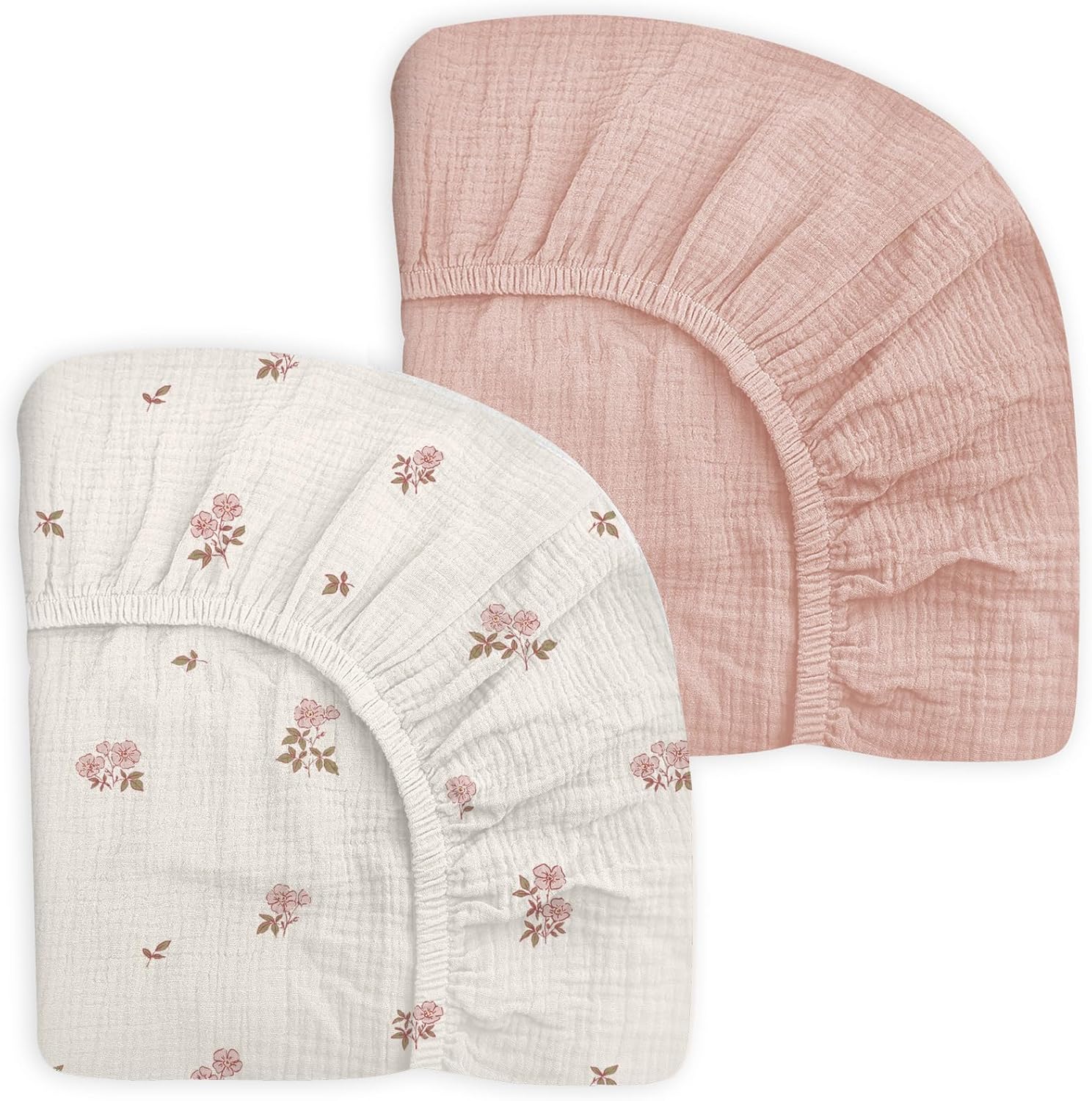Meowcards 2 pack mini crib sheets front view